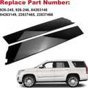 Pair Door Applique Rear Left and Right Rearward C Pillar for Chevrolet Chevy Tahoe for Cadillac Escalade for GMC Yukon 2015-2018 Gloss Black Door Window Trim Molding Panel Replaces 926-245 926-246
