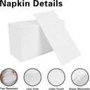 White Napkins Hand Towels Disposable, Linen Feel Dinner Napkins with Prefolded Built-in Flatware Pocket, Guest Paper Hand Towels For Wedding, Dinner Or Party (16x16in, 50Pack