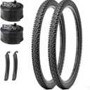 MOHEGIA Mountain Bike Tires Set: 2-Pack 26x2.125 Inch Folding Replacement Bicycle Tires and Pair Inner Tubes with Tire Levers for MTB Off-Road Bike