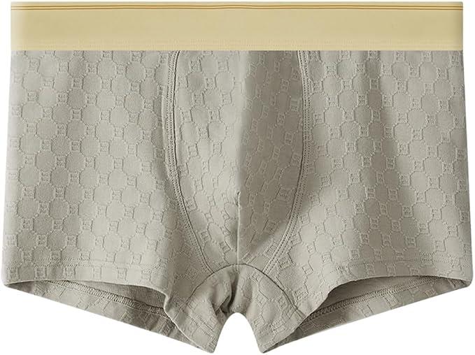 A ARCITON Men's Underwear Soft Jacquard Boxer Briefs Comfortable Underwear for Men,Grey,3X-Large