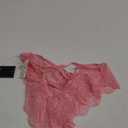 Milumia Women Sexy Floral Lace Underwear Criss Cross Seamless Bikini Panty Brief (Small, Salmon Rose Pink)