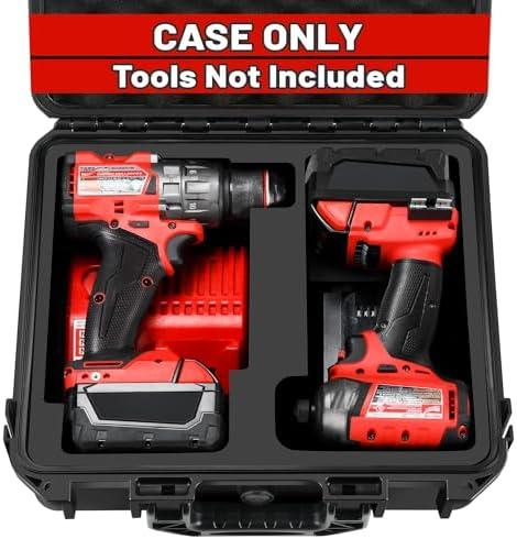Case for Milwaukee M18 Impact Drill Driver Combo Kit - Waterproof Tool Box for Milwaukee Power Drill & Impact Set, Hard Tool Case for Cordless Drill M18 Fuel/Driver/Battery/Charger Case for Milwaukee M18 Impact Drill Driver Combo Kit - Waterproof Tool Box for Milwaukee Power Drill & Impact Set, Hard Tool Case for Cordless Drill M18 Fuel/Driver/Battery/Charger