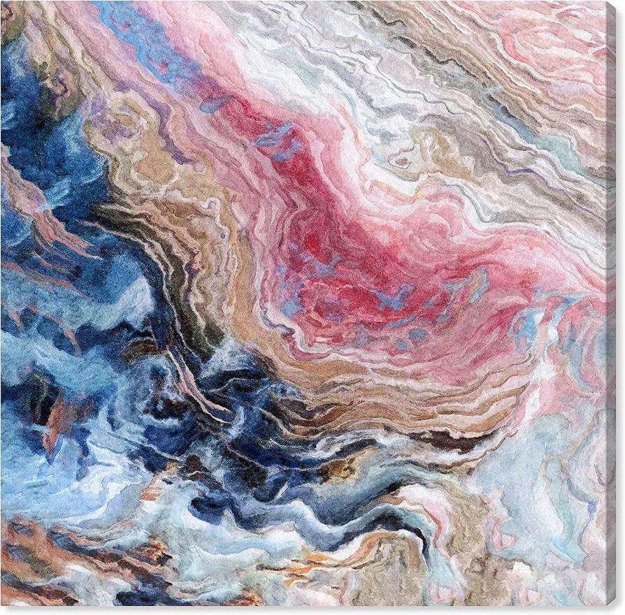 Art Remedy Doll Memories-Bold Watercolor Geode Pastel Color Painting, 12x12 Inches