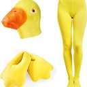 Liitrsh 3 Pcs Winter Duck Costume Accessories Set Funny Duck Mask Feet Slippers Shoes Socks for Carnival Men Women Cosplay