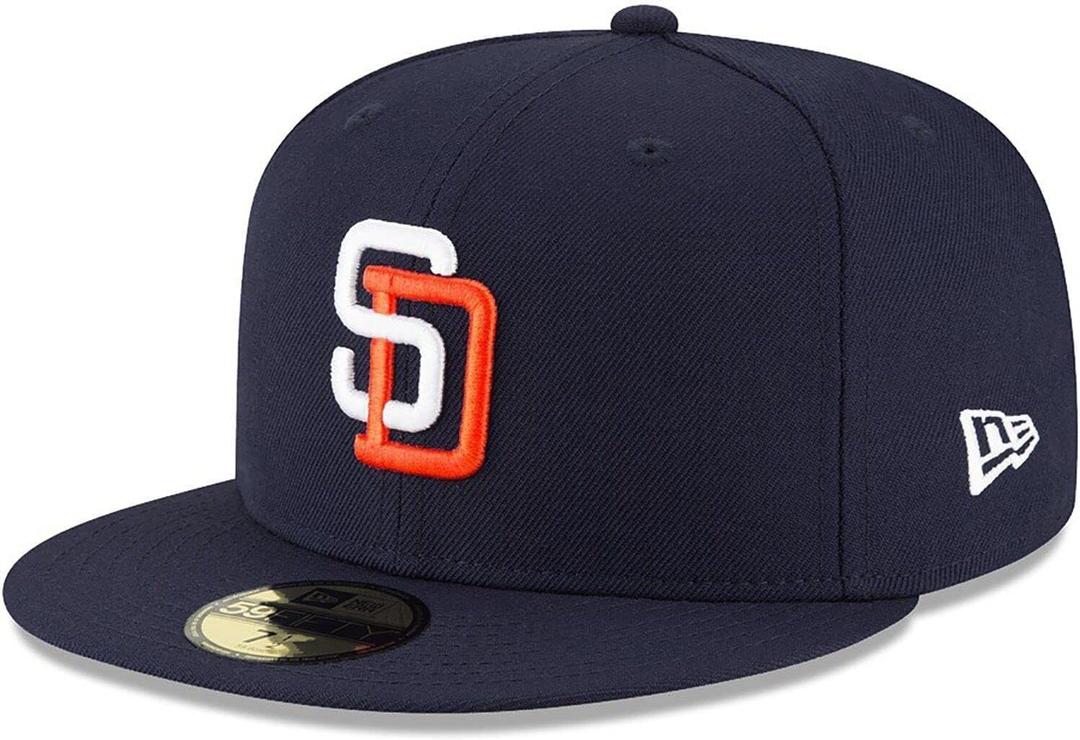 New Era MLB 59FIFTY Cooperstown Authentic Collection Fitted On Field Game Cap Hat (7 5/8, San Diego Padres Navy Cooperstown)