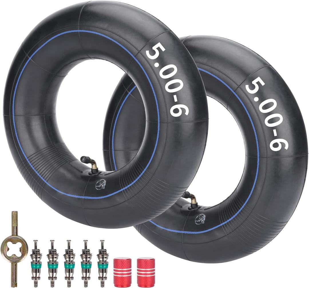RUTU 2-Pack 13x5.00-6 12X5.00-6 Inner Tube with TR87 Angled Valve Stem for Razor Dirt Quad (Versions 1-18) Go Kart Dirt Bike ATV Dune Buggies Wagons Lawn Mowers Garden Tractors Hand Truck 4.5/5.30-6