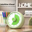 Visual Timer for Kids 60-Minute Countdown Timer with Optional Alarm, Focus Tool for ADHD & Autism, Time Management for Homework, Chores, Office, Kitchen, Teaching & Study Routines (Light Green)