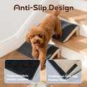 4 x Dog Ramp for Stairs 4 Pack - Adjustable Wooden Stair Wedges for Small Dogs, Foldable Indoor Dog Stair Ramp and Non-Slip Pads for Senior and Short-Legged Pets