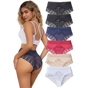 Sexy Panties for Women Sexy Comfy Underwear for Women Panties Sexy No Trace Ice Silk Ladies Colorful Lace Bikini Size Large