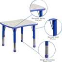 Flash Furniture 21.875''W x 26.625''L Rectangular Blue Plastic Height Adjustable Activity Table with Grey Top, 26.63"D x 21.88"W x 23.5"H