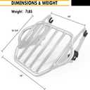 Detachable King Size 2-UP Luggage Rack Fits for Harley Touring Street Glide/Road King/Road Glide/Electra Glide/CVO/Ultra Limited 09-25 (Chrome)