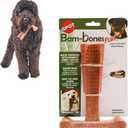 SPOT Bam-Bones Plus T Bone - Bamboo Fiber & Nylon Dog Chew Toy for Moderate to Aggressive Chewers, Non-Splintering, Long-Lasting, 7in Beef Flavor, for Adult Dogs & Teething Puppies Under 90lbs