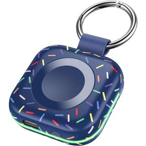Portable Charger for Apple Watch 10 ,Wireless Magnetic Mini iWatch Charger 1200mAh Power Bank Travel Keychain Accessories Smart Watch Charger for Apple Watch 10/9/8/7/6/SE/5/4/3/2/1/UItra/UItra 2 (Colorful Navy Blue)