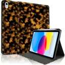 TopPerfekt Case for iPad 11th (A16) 11-inch 2025 / 10th Generation 10.9-inch 2022, Cool Tortoise Shell Print Trendy Design Stand Folio Case with Pencil Holder, Anti-Slip and Anti-Shock - Tortoiseshell