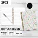 2 Pcs Floral Spiral Notebook, Coquette Preppy Spiral Notebook for Women Friends Girls, 160 Pages Trendy Hardcover Journaling Notebooks for Business Writing Travel Home Office Aesthetic Notebooks
