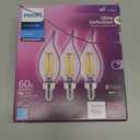 Philips LED 60W BA11 E12 Base 3-Pack Ultra Definition Daylight (5000K) 500 Lumen (5W = 60W) Dimmable Clear Flicker-Free Candelabra Light Bulbs