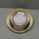 60 PCS Clear Gold Plastic Plates, Disposable Party Plates Include 30 Dinner Plate and 30 Dessert Plate Perfect for Holiday, Birthday, Wedding & Party