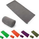 Fleece Sleeping Bag Liner Sleeping Blanket Sheet Lightweight Travel Outdoor Indoor Camping Warm Summer (Gray)
