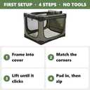 42 x 31 x 31 Inch Collapsible Soft Dog Crate for Dogs Up to 90 lbs, Portable Travel Pet Kennel with 4 Zip Doors, Foldable Indoor Outdoor Crate with Mat, Carry Bag, Green