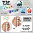 2 PCS Keyboard Fidget Toy, Keyboard Fidget Keychain 4-in-1 Keyboard Decompression Button Finger Clicker Toys, Keychain Button Stress Relief Fidget Gifts to Relief Stress (Transparent)