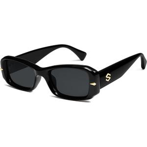 SOJOS Retro Rectangle Polarized Sunglasses Women Men 90s Sunnies UV Protection Womens Mens Sun Glasses SJ2366