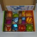 Learning Resources View-Thru Geometric Solids - Classroom Must Haves, Teacher Supplies, Geometry Set, Pattern Blocks, Homeschool, 3d School Shapes For Teaching, Math Manipulatives Essentials
