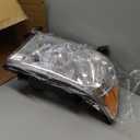 For 2007 2008 2009 2010 2011 2012 2013 Toyota Tundra Headlight Assembly For 2008-2017 Toyota Sequoia Head Lights Headlamp Replacement Driver and Passenger Pair, Chrome Housing Amber