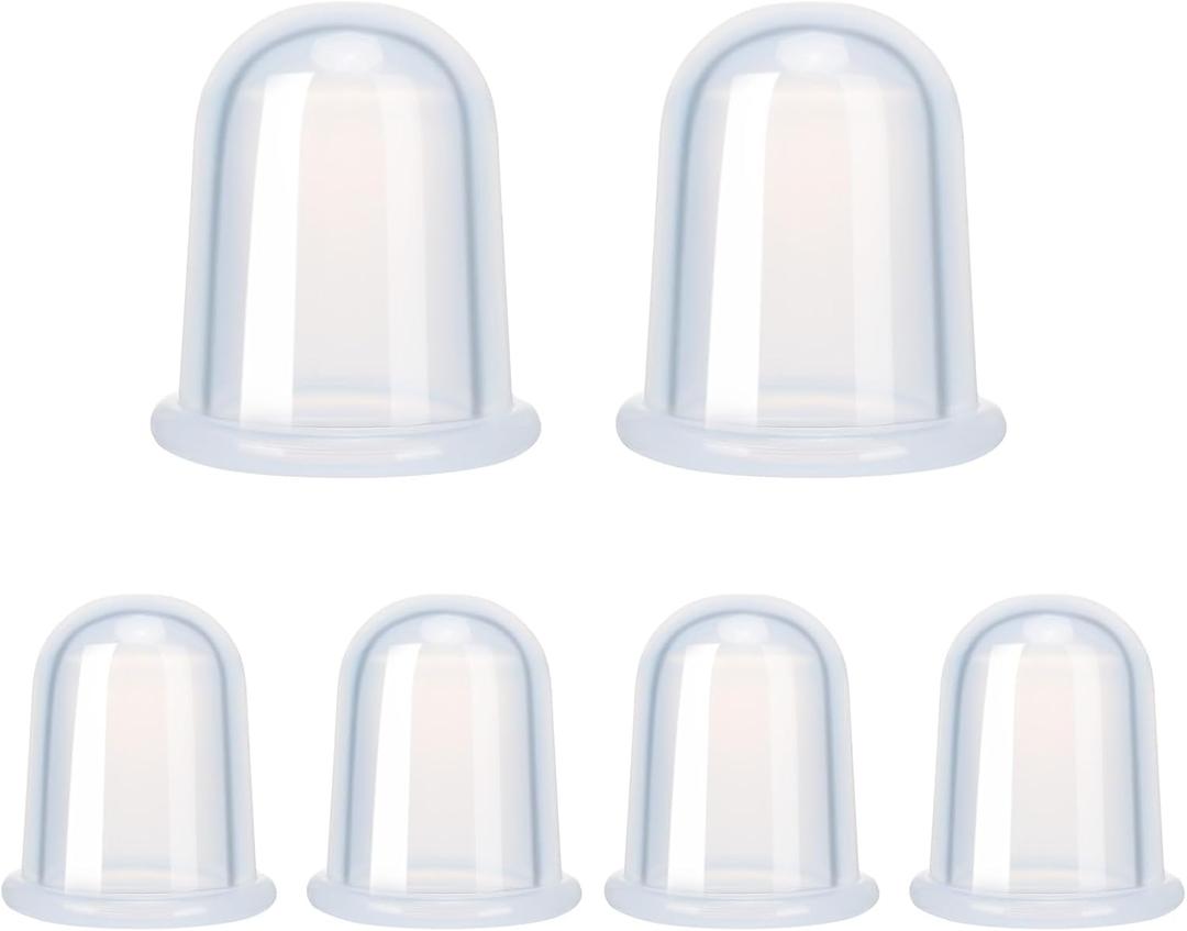 Silicone Cupping Therapy Set - Cupping Kit for Massage Therapy - Cellulite Remover Cupping Set - Anti Cellulite Cup Massager, Vacuum Suction Massage Cups for Cellulite Reduction (Transparent White)