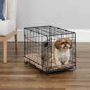 MidWest Homes for Pets 22-Inch iCrate for Extra-Small Breeds, Up to 15 lbs, Single Door Folding Dog Crate with Divider Panel, Leak-Proof Tray & Secure Latch, Portable, Durable & Easy to Assemble