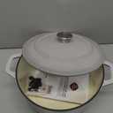 Mueller 6 Quart Enameled Cast Iron Dutch Oven, Heavy-Duty Casserole and Braiser Pan with Lid and Knob, Safe for All Cooktops (Gray)