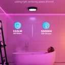 Motion Sensor Rechargeable Ceiling Light with Remote, 550LM 12000mAh Wireless Shower Lights for Inside Shower Battery Operated RGB Closet Light Sensored LED Overhead Lighting No Wiring for Garage