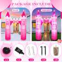 Sotiff 10ft Princess Inflatables Arch Decoration Blow-up Pink Castle Outdoor Decor with Built-in LED Light Blower for Girls Indoor Outdoor Yard Party Holiday Birthday Supplies