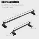 Towel Bar, Adhesive or Drill Wall Mount, Matte Black, 2 Pack
