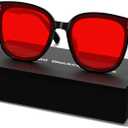 Blue Light Glasses for Woman, Blue Light Glasses Men 99.9% Blue Light Blocking Dual AR Coatings Red Lens, Computer Gaming Glasses, Screen Fatigue & UV Protection