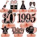 9Pcs 30th Birthday Decorations Honeycomb Centerpieces for Women, Rose Gold Pink Happy 30th Birthday Centerpieces Tables Toppers Party Decorations Supplies, Vintage 1995 Aged Birthday Table Sign Decor (Rose Gold 30th)