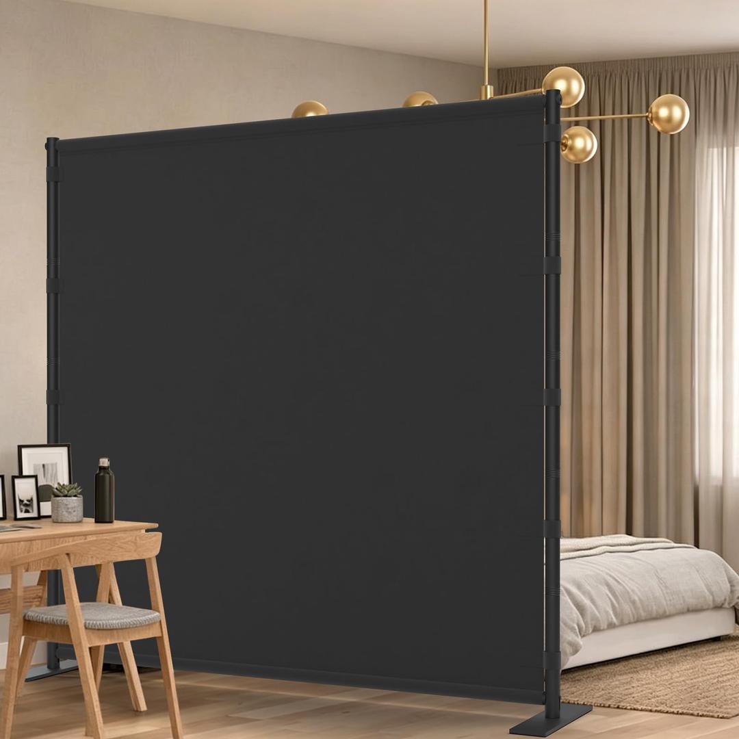AKTOP Room Divider, Freestanding Single Panel Privacy Screen, Portable Temporary Wall Dividers for Room Separation, Large Room Partitions and Separators for Home, Office, Dorm, 71''W x 71''H, Grey