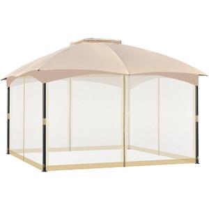 COWVIE Gazebo Replacement Netting Screen, 10' x 13' Universal Gazebo 4-Panel Mosquito Sidewalls with Double Zippers for Outdoor Patio (Only Netting)