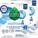 Seventh Generation Dishwasher Detergent Packs Free & Clear Pack of 2 for sparkling dishes Dishwasher tabs 45 count