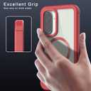 for Samsung Galaxy A36 5G Case, [Transparent & Holster Series] Belt Clip Full Body Shockproof Protective Cell Phone Cover with 2 Pack Tempered Glass Screen Protector (Red/Clear)