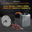 68J24 Condenser Fan Motor Replaces for Lennox 68J2401, 1/3 HP, 208/230V-1Ph, 60HZ, 1075 RPM, Substitute for 97M62, 69W96, 100483-29, 100483-01, K55HXGCE-8094