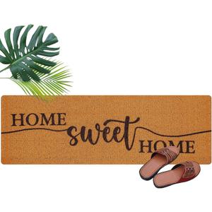 Long Doormat 48''x16'' Front Door Mat for Entrance Inside Outdoor Large Decorative Door Rug Welcome Mat for Outside Home Entry(Sweet Home,Yellow)