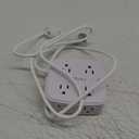 6 Ft Surge Protector Power Strip - 8 Widely Outlets with 4 USB Ports, 3 Side Outlet Extender with 6 Feet Extension Cord, Flat Plug, Wall Mount, Desk USB Charging Station, ETL, White