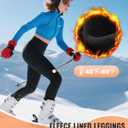 QGGQDD Fleece Lined Leggings Women - Soft Tummy Control High Waisted Winter Thermal Warm Yoga Pants for Workout Hiking (Black, L)
