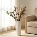 Large Floor Ceramic Vase 17.7 Inches Tall,White Modern Flower Tall Vases for Office, Home,Farmhouse,Living Room Dcor,Simple Origami Design Fall Decorative Porcelain Flower Arrangement Vase Ideal Gift