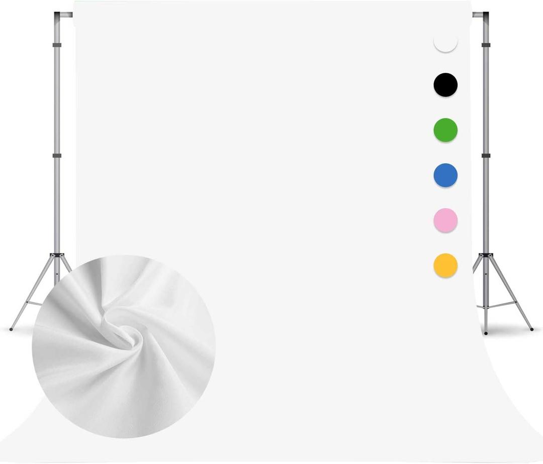 White Photography Backdrop for Photoshoot,Photo Backdrop Curtain,Perfect White Background for Party Portrait Photoshoots Video Studio 8FTx10FT