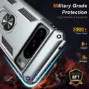 LUMARKE for Google Pixel 8 Pro Case with Screen Protector,Pass 16ft. Drop Tested Military Grade Protective Phone Cover with Magnetic Ring Kickstand Compatible with Car Mount Holder Silver