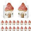 18 Pcs Mushroom Gift Bags with Handles Fairy Party Favors Woodland Mushroom Fairy Goodie Candy Treat Paper Bag for Kids Girls Baby Shower Birthday Party