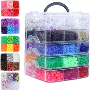 LIS HEGENSA Pony Beads Bulk,Kandi Beads for Necklace Jewelry Making Hair Braiding,Bracelets Making Kits,Hair Bead,Bracelet Beads,Plastic Beads for Crafts Braids Girls (27 Color,6400PCS)