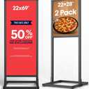 GUOHONG 2Pack Sign Holder Floor Stand, 2-In-1 Dual Size 2269 Inch & 2228 Inch All-Aluminum Alloy Poster Stand for Display Pedestal Sign Stand for Business, Office, Trade Show, Wedding (Frame Only)