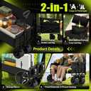 Beach Wagon with Seats, Heavy Duty Wagon Bench Seat Combo with Anti-Collapse Backbar, 2-in-1 Collapsible Lounge Cart for Sand Outdoor Camping, Carbon Steel 500lbs, Black